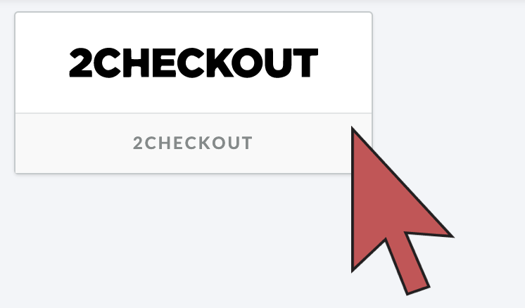 Image: Shows an arrow hovering over 2checkout.