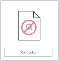 Zeigt das Symbol robots.txt in Einstellungen, Web-Extras an.