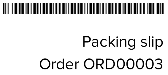 Packing slip barcode example.