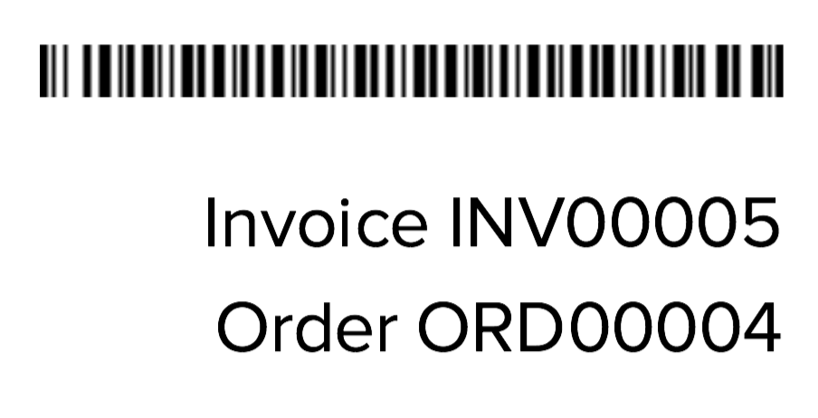 Invoice barcode example.