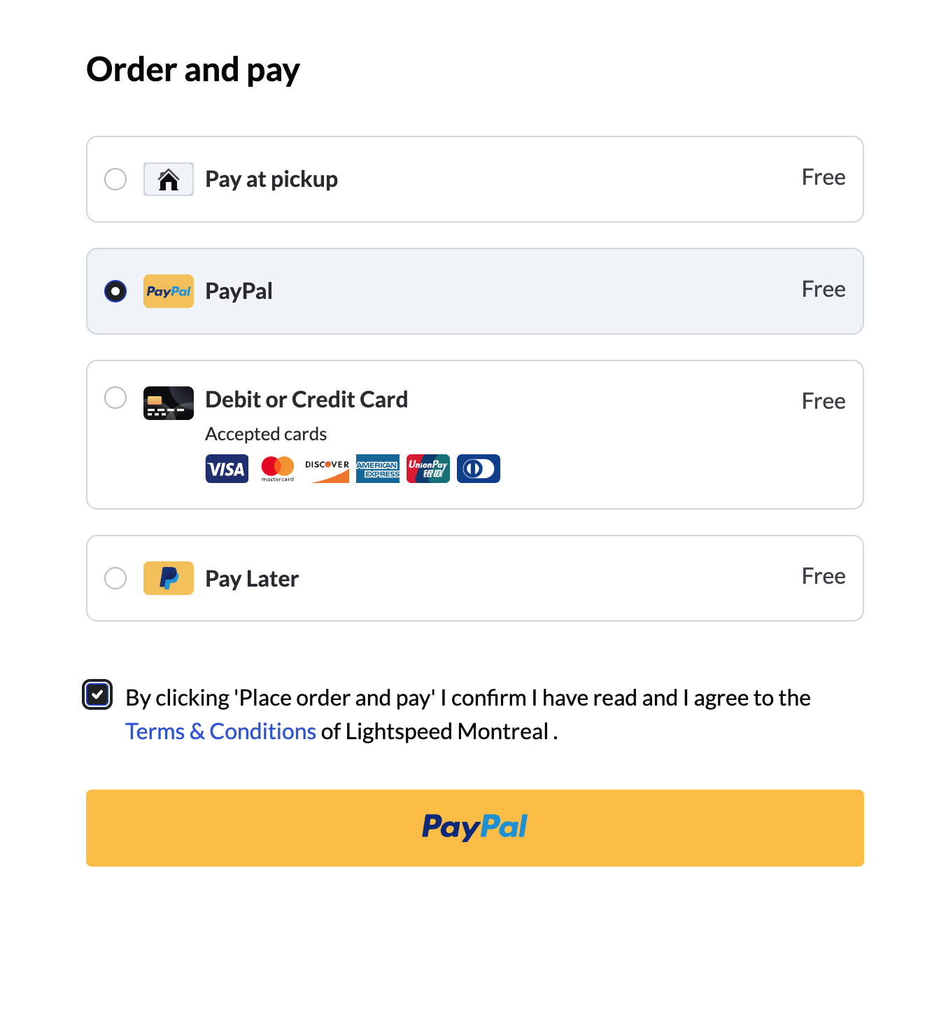 Order and Pay
