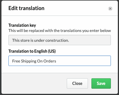 Editing key translations
