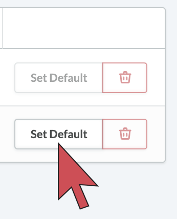 Shows an arrow clicking the 'set default' button.