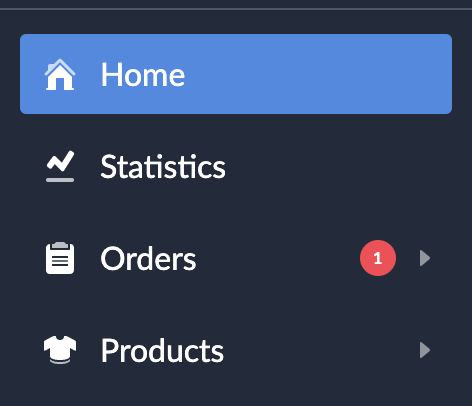 Shows a new order notification in the sidebar when you receive a new order.
