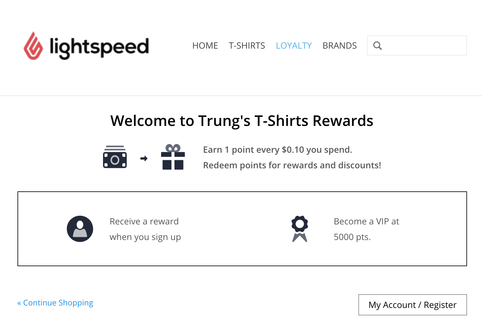 Loyalty informaton page and Loyalty in the navigation.