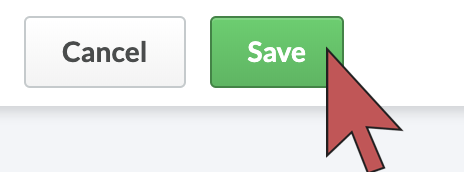 Shows an arrow hovering over the save button.