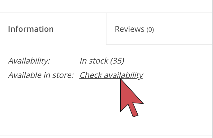 Image: Shows arrow hovering over the check availability link.