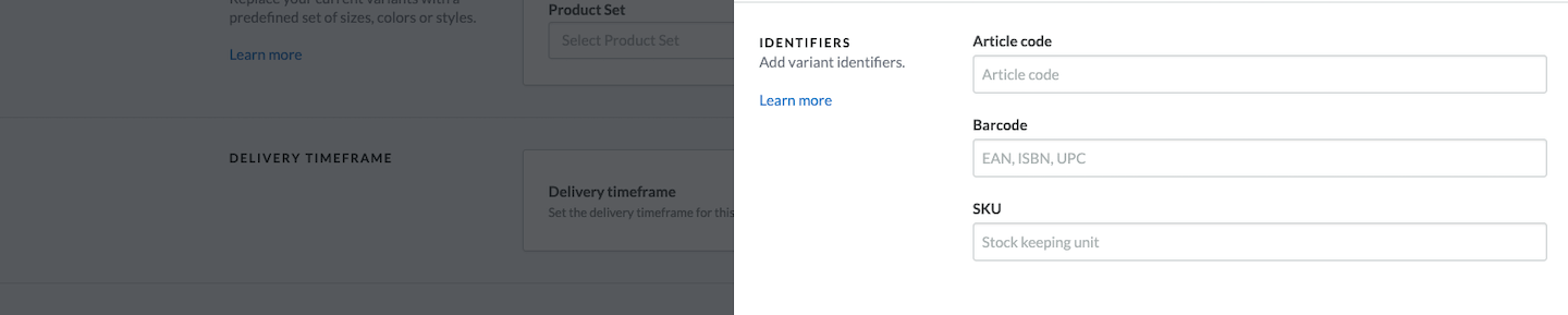 Identifiers section.