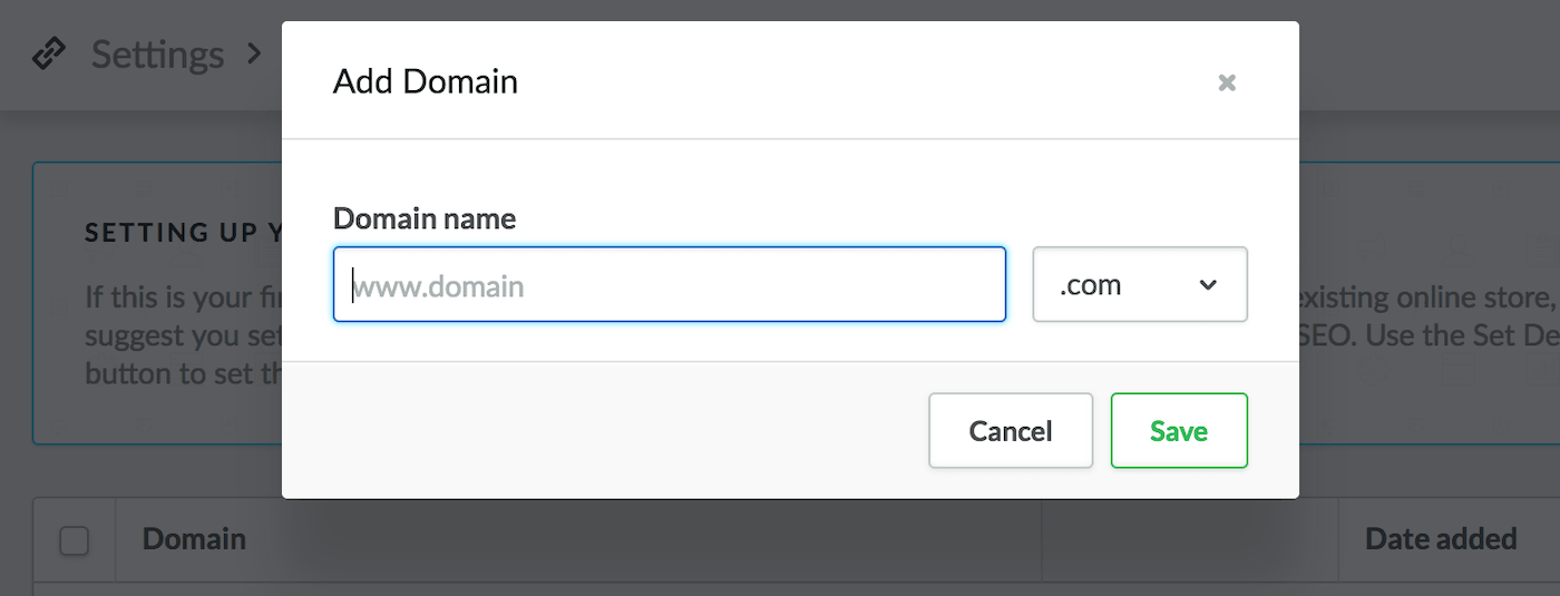 Add domain.