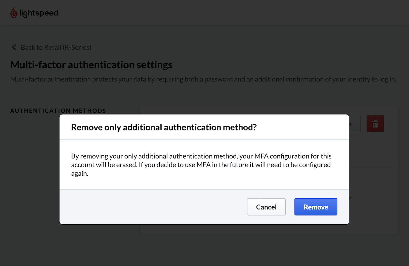 Authenticatie verwijderen